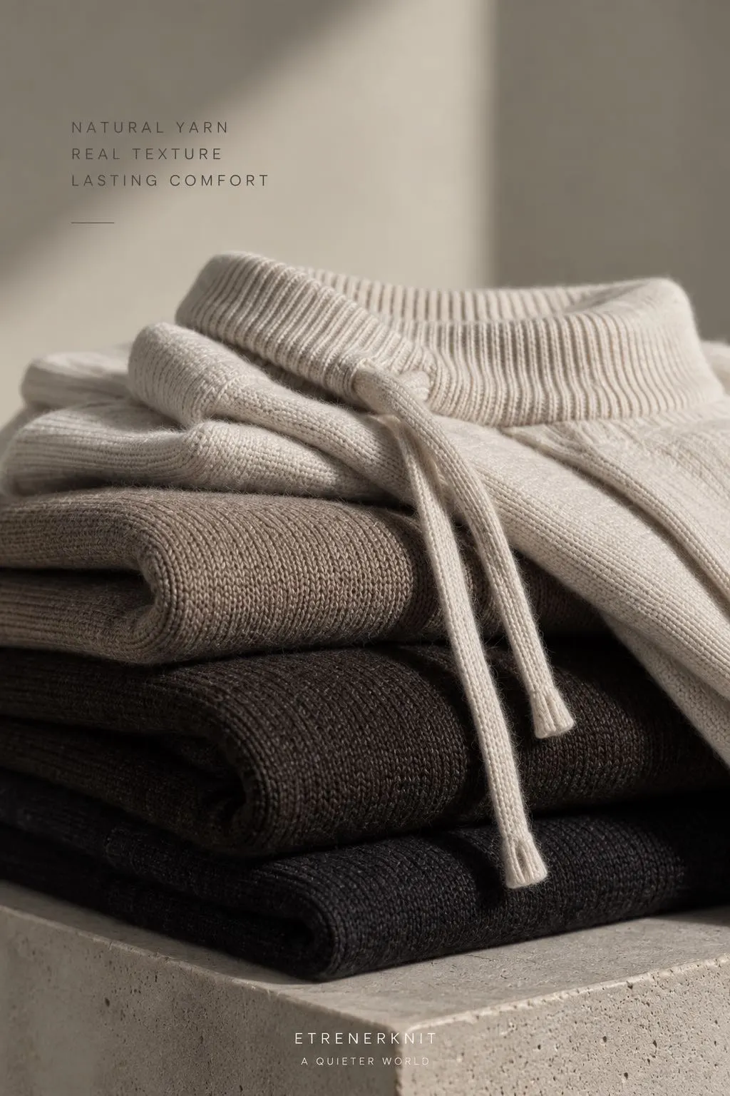 Women's knit jogger pants with rib cuffs