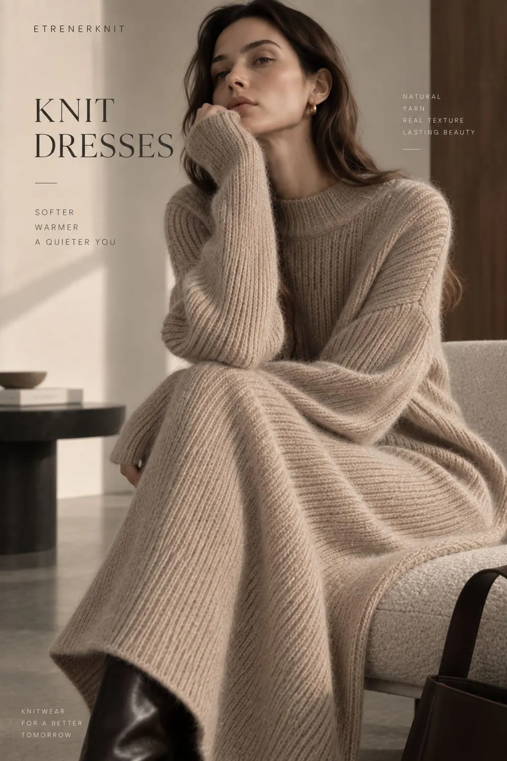 Women's oversized ribbed knit dress