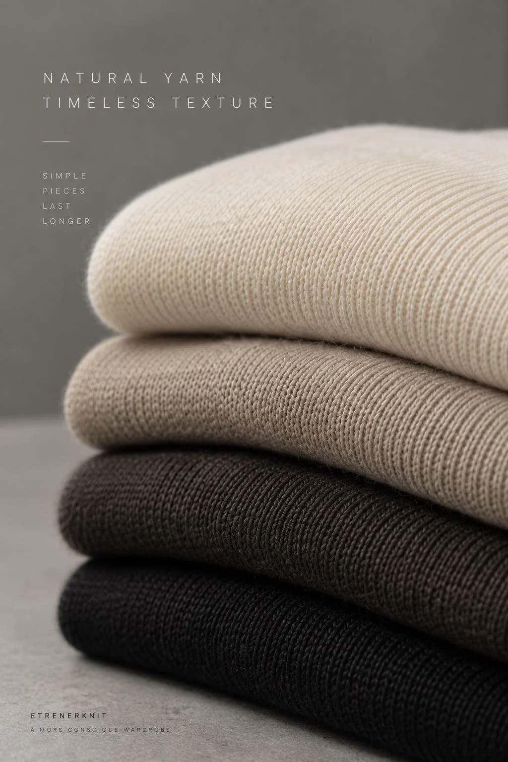 Rib knit pullover colour range produced for a client brand, OEM