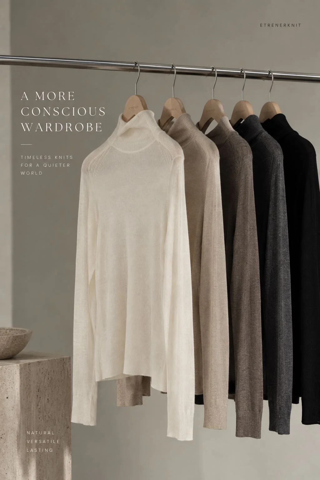 Knit turtleneck colour range developed for a client brand